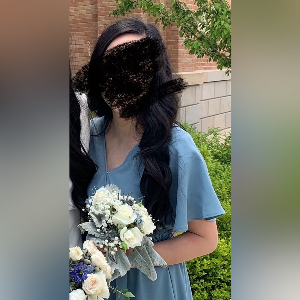 Piper & Scoot dusty blue maxi dress